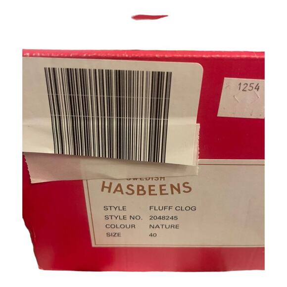 NWB Swedish Hasbeens Fluff Clog Genuine Shearling Upper Block Heel Size 40/10 - Picture 9 of 10